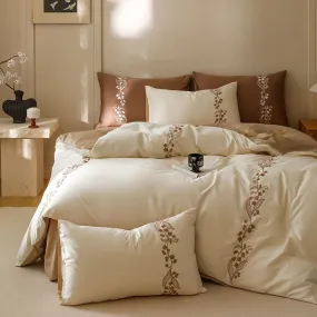 Lily of the Valley Embroidered Duvet Set