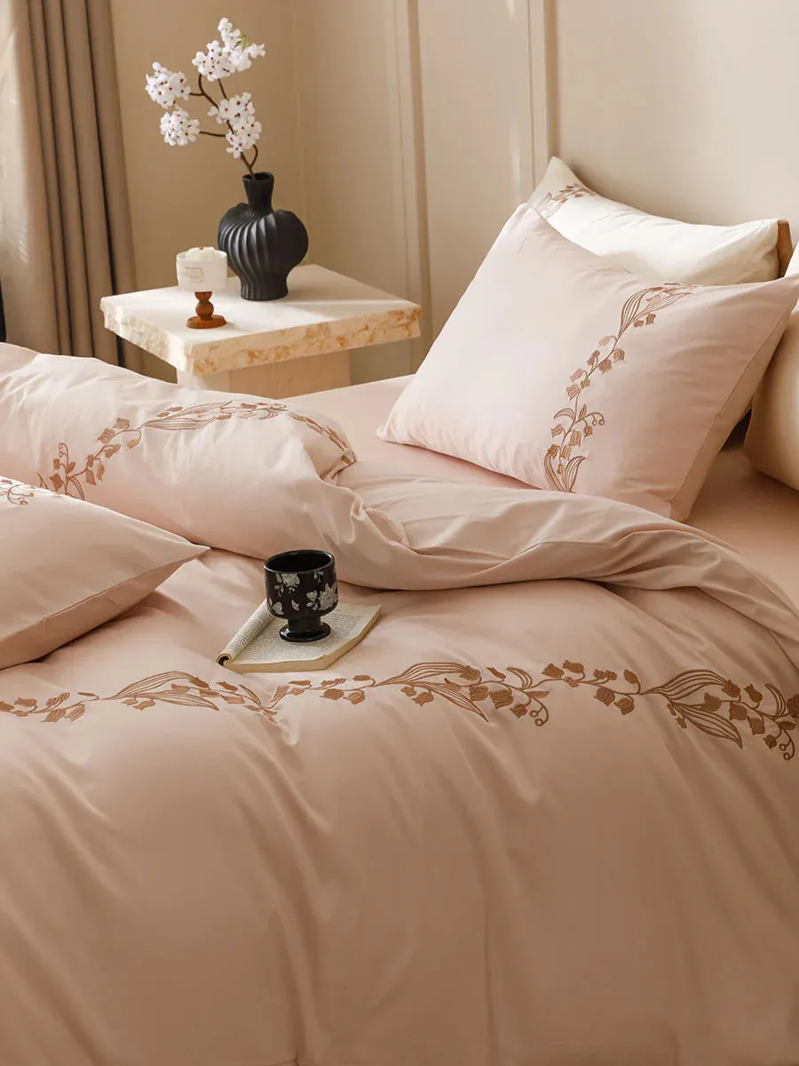 Lily of the Valley Embroidered Duvet Set