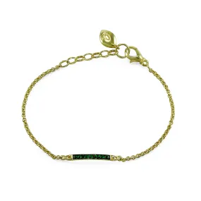 Linea Pavé Chain Bracelet - 18K Gold Vermeil   CZ Vert