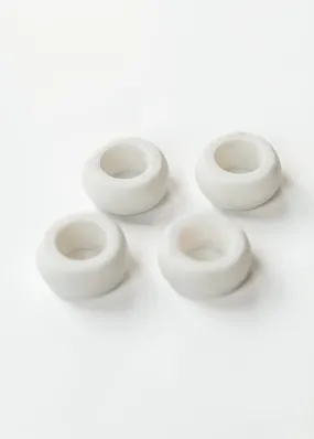 Marble Napkin Rings White 4pc Set