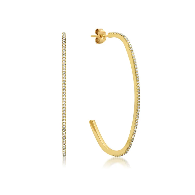 Medium Diamond Elongated Edith Hoops