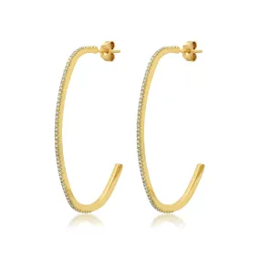 Medium Diamond Elongated Edith Hoops