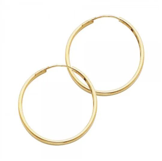 Medium Gold Hoop Earrings 25MM Width Model-121
