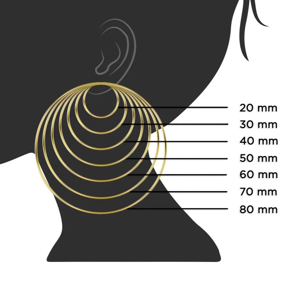 Medium Gold Hoop Earrings 25MM Width Model-121