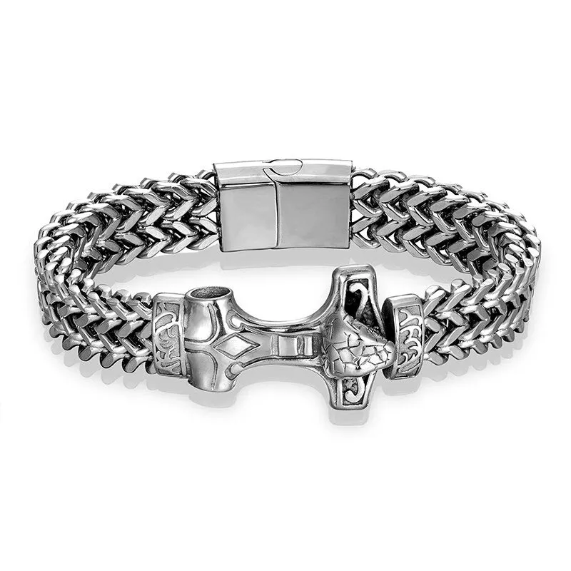 Men Chain Link Bracelets Gold Snake Stainless Steel Punk Hand Magnetic Fashion Wristband Jewelry