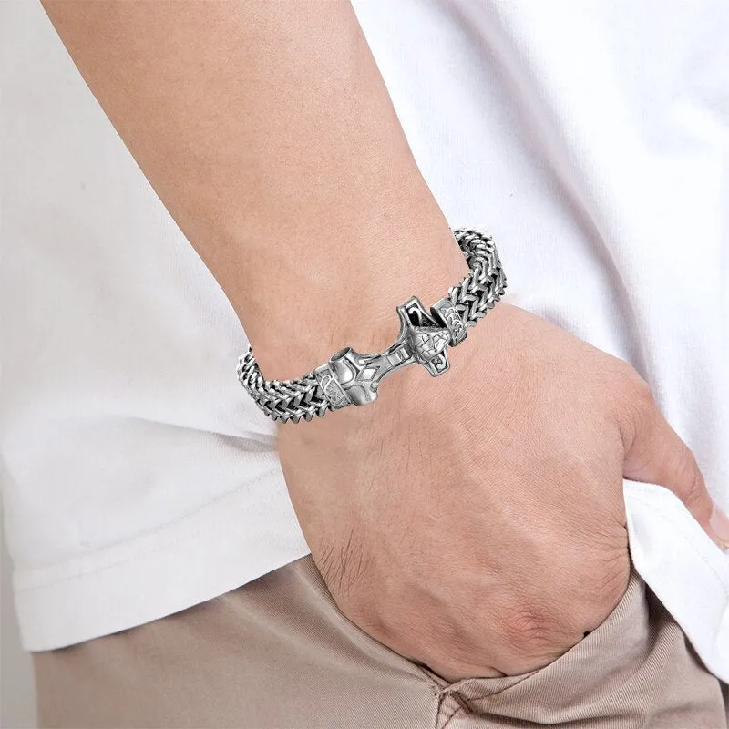 Men Chain Link Bracelets Gold Snake Stainless Steel Punk Hand Magnetic Fashion Wristband Jewelry