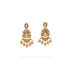 Mohini Kundan Earrings in Antique Gold