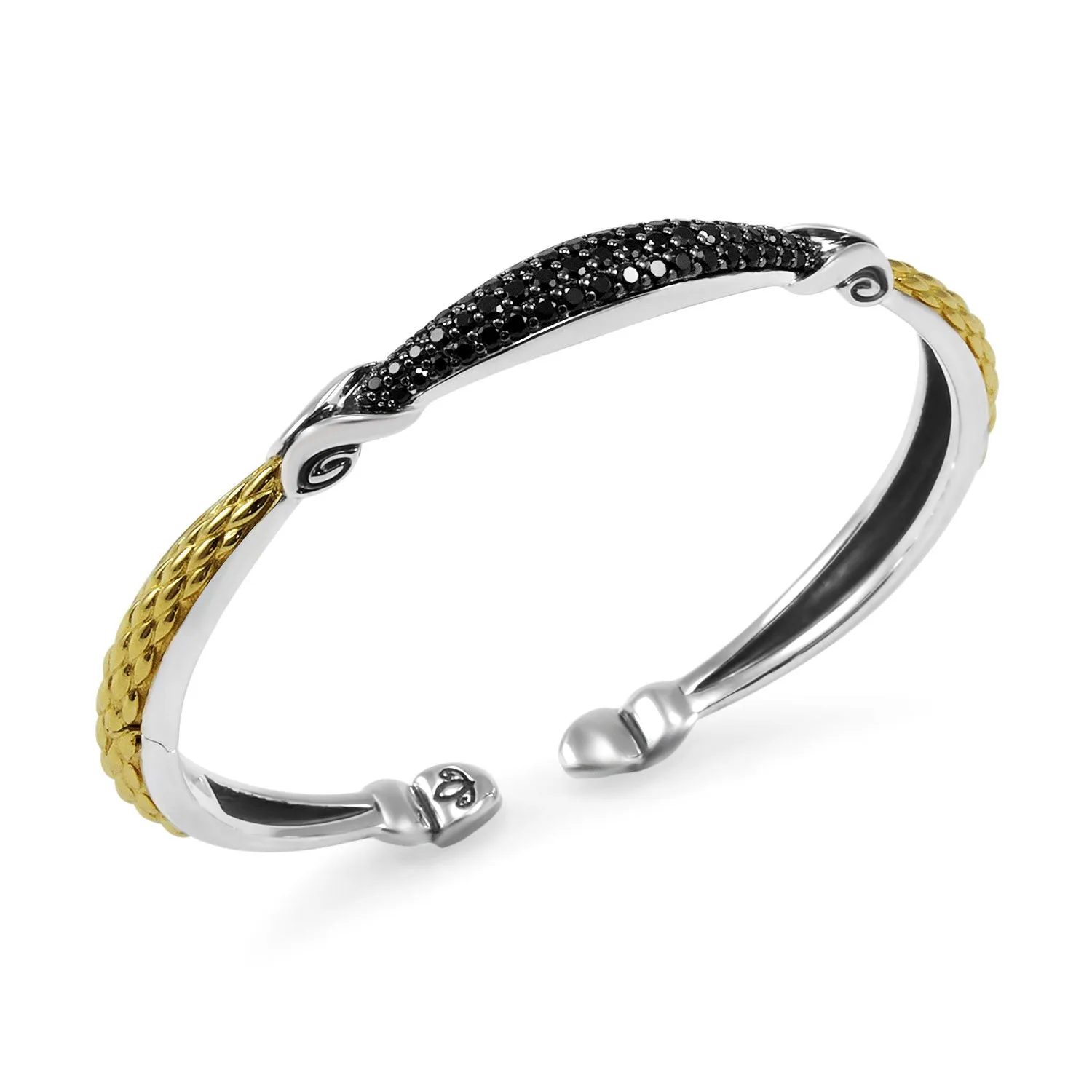 Mosaic Pavé Cuff 6.5mm - Two Tone   CZ Noir