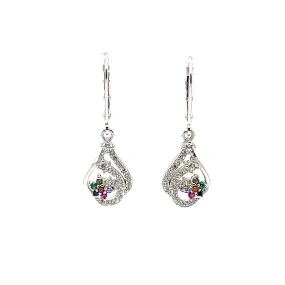 P168 Drop Flower Colorful Earrings
