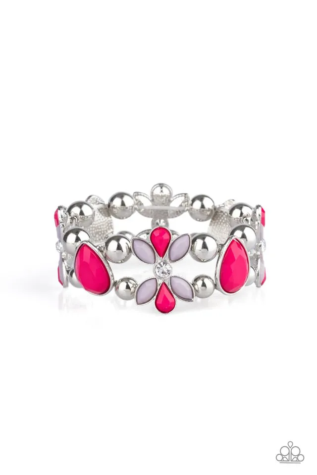 Paparazzi Bracelet ~ Fabulously Flourishing - Pink