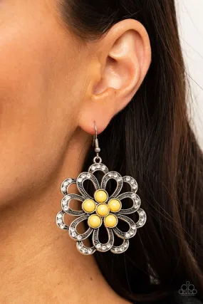 Paparazzi Earring ~ Dazzling Dewdrops - Yellow