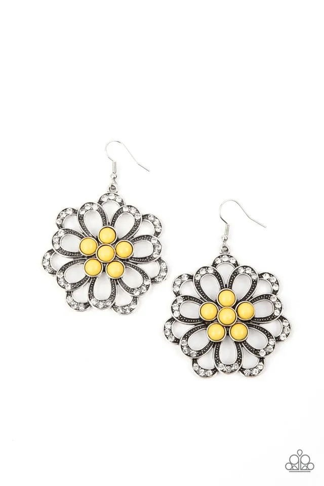 Paparazzi Earring ~ Dazzling Dewdrops - Yellow