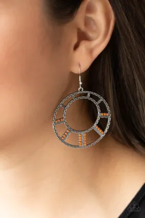 Paparazzi Earring ~ Fleek Fortress - Orange
