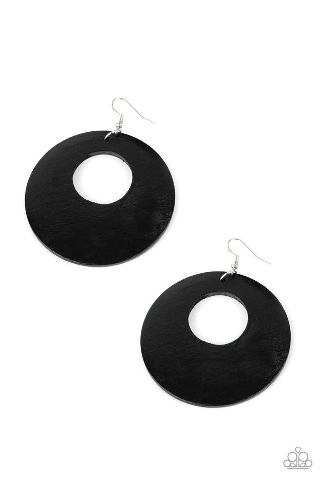 Paparazzi Earring ~ Island Hop - Black