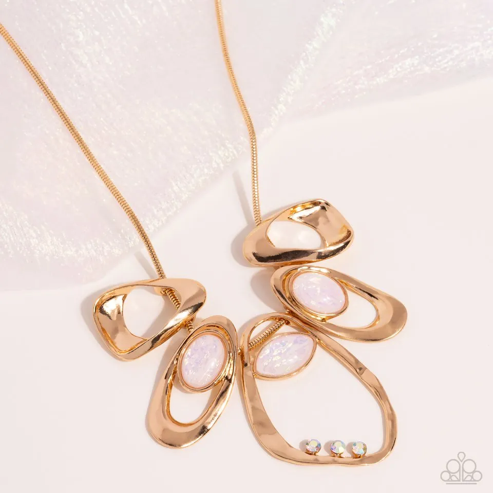 Paparazzi Necklace ~ Gleaming Gala - Gold