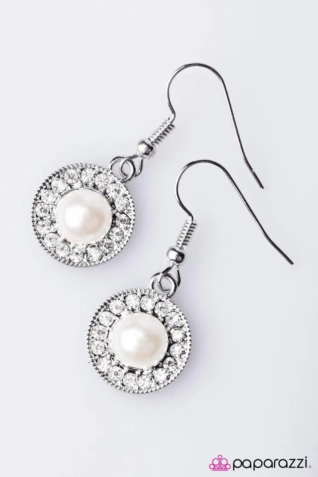 Paparazzi Oceans Apart White Fishhook Earrings