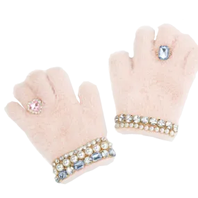 Pink Chenille Gloves