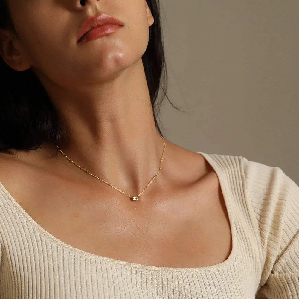 Princess Cut Cubic Zirconia Necklace