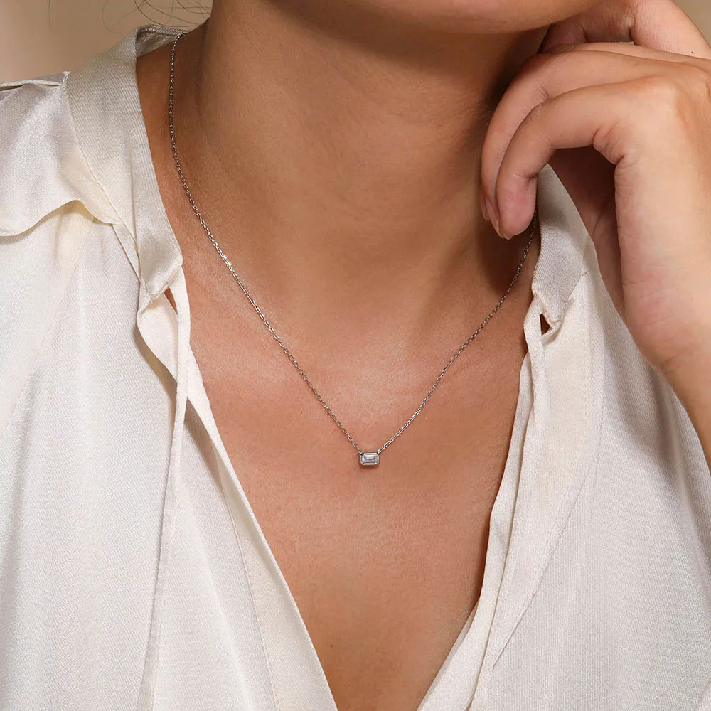 Princess Cut Cubic Zirconia Necklace