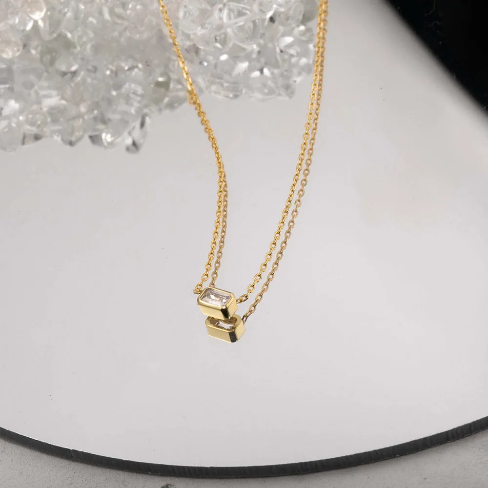 Princess Cut Cubic Zirconia Necklace