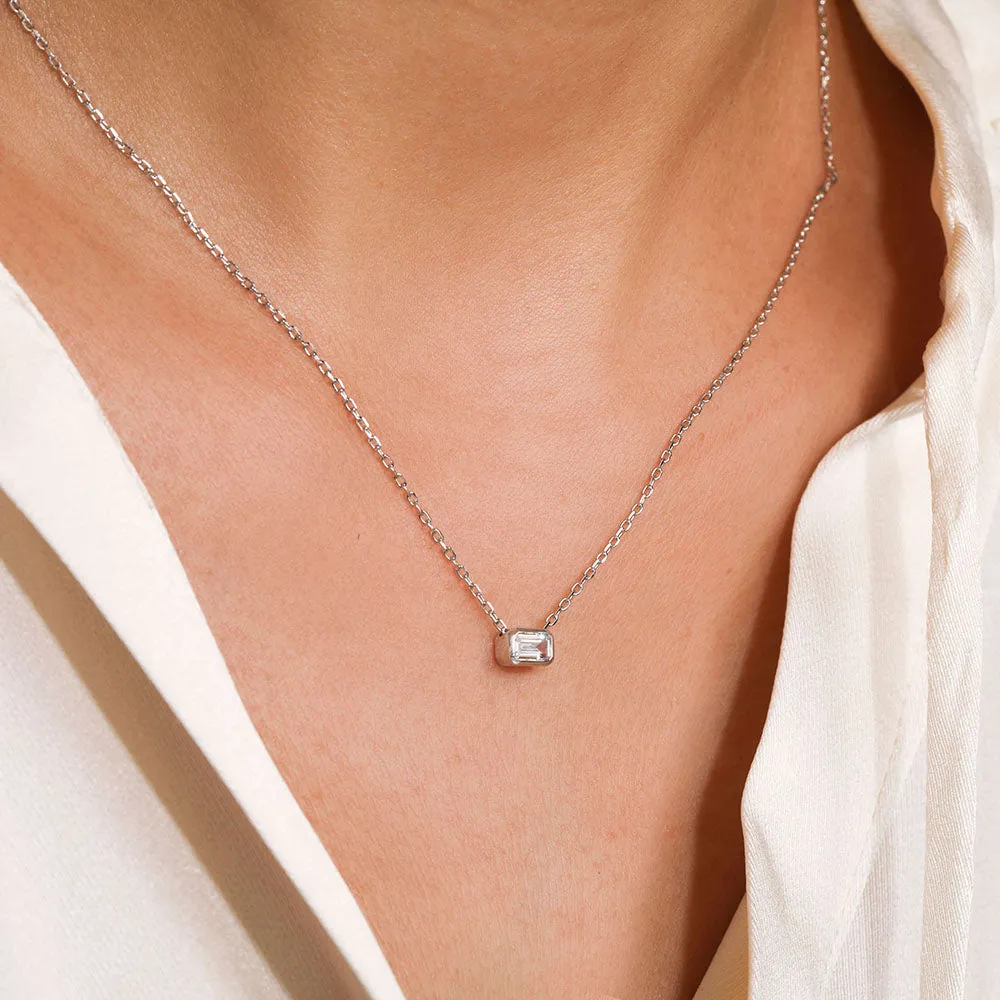 Princess Cut Cubic Zirconia Necklace