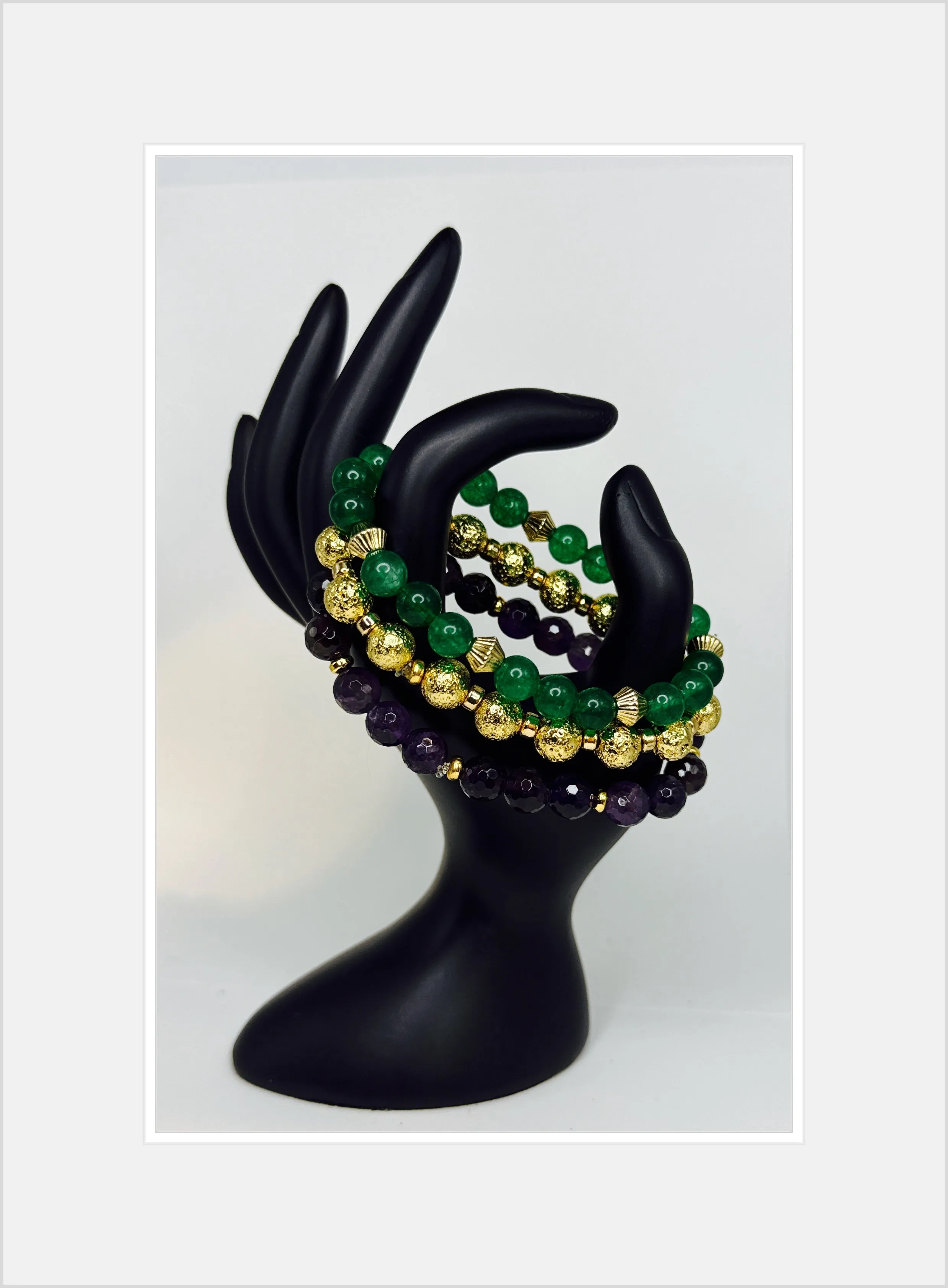✨Purple Green and Gold Magic Mardi Gras Bracelets✨