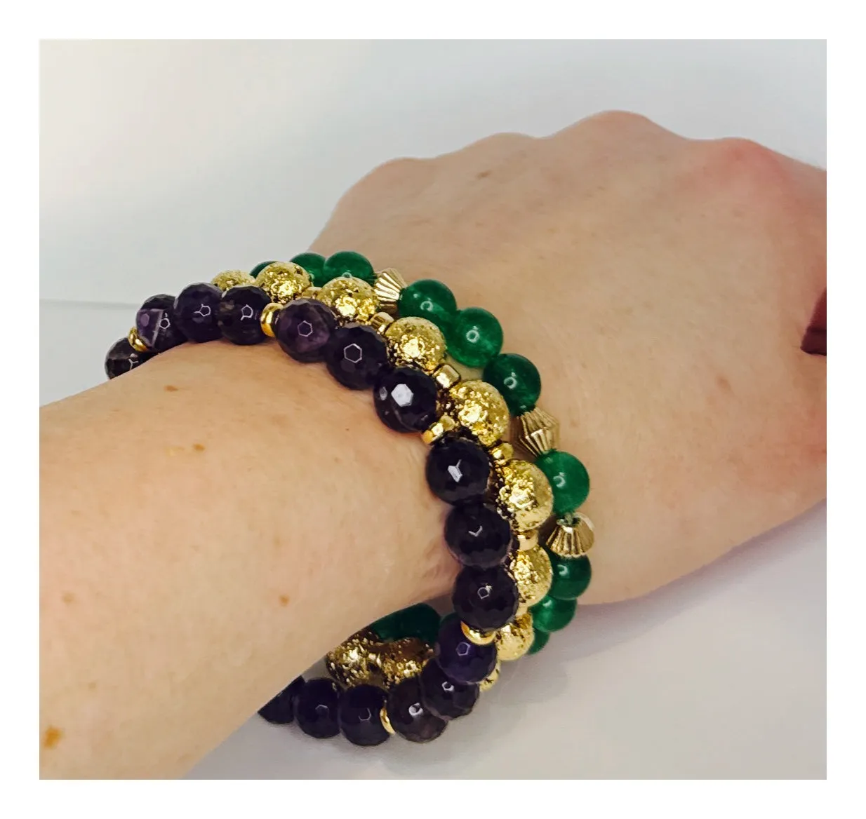 ✨Purple Green and Gold Magic Mardi Gras Bracelets✨