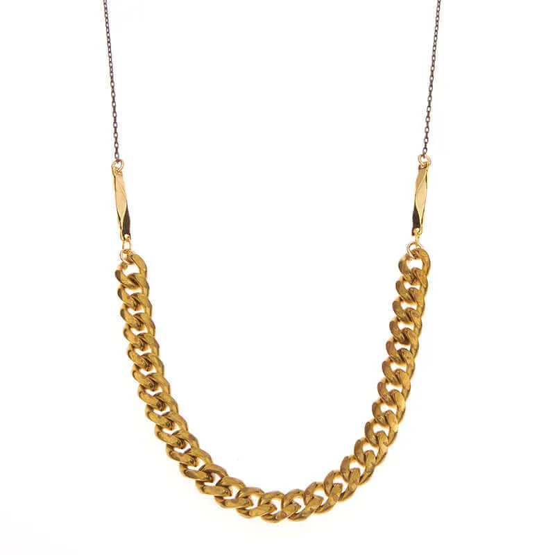 REBEL BRASS MULTI-CHAIN NECKLACE