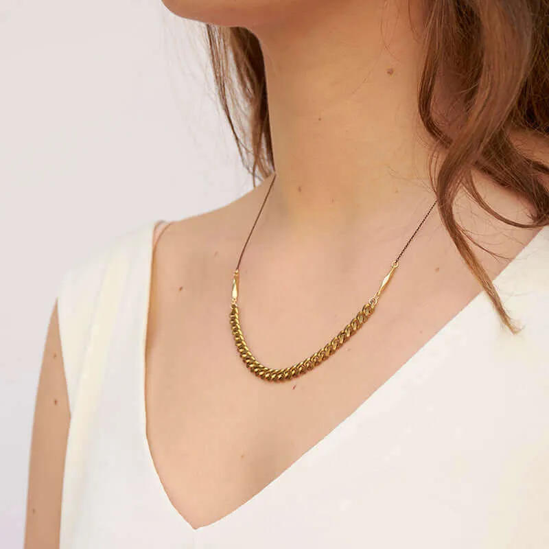 REBEL BRASS MULTI-CHAIN NECKLACE