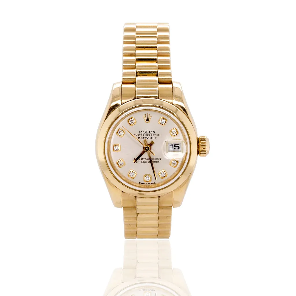 Rolex 18ct Rose Gold Diamond-Dot Datejust Watch, c.2005