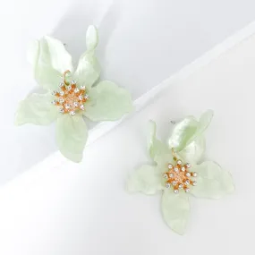 Romantic Green Flower earrings