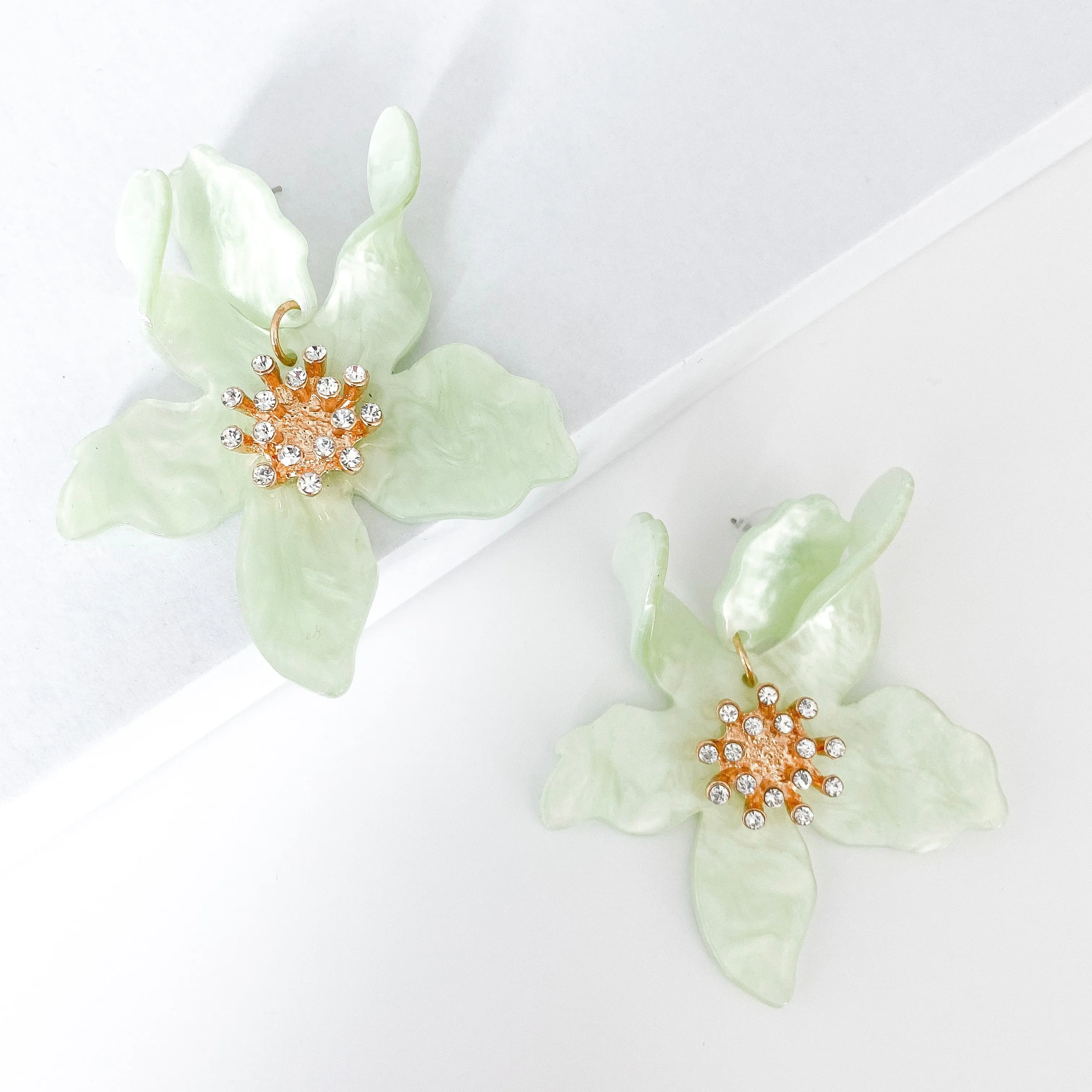 Romantic Green Flower earrings