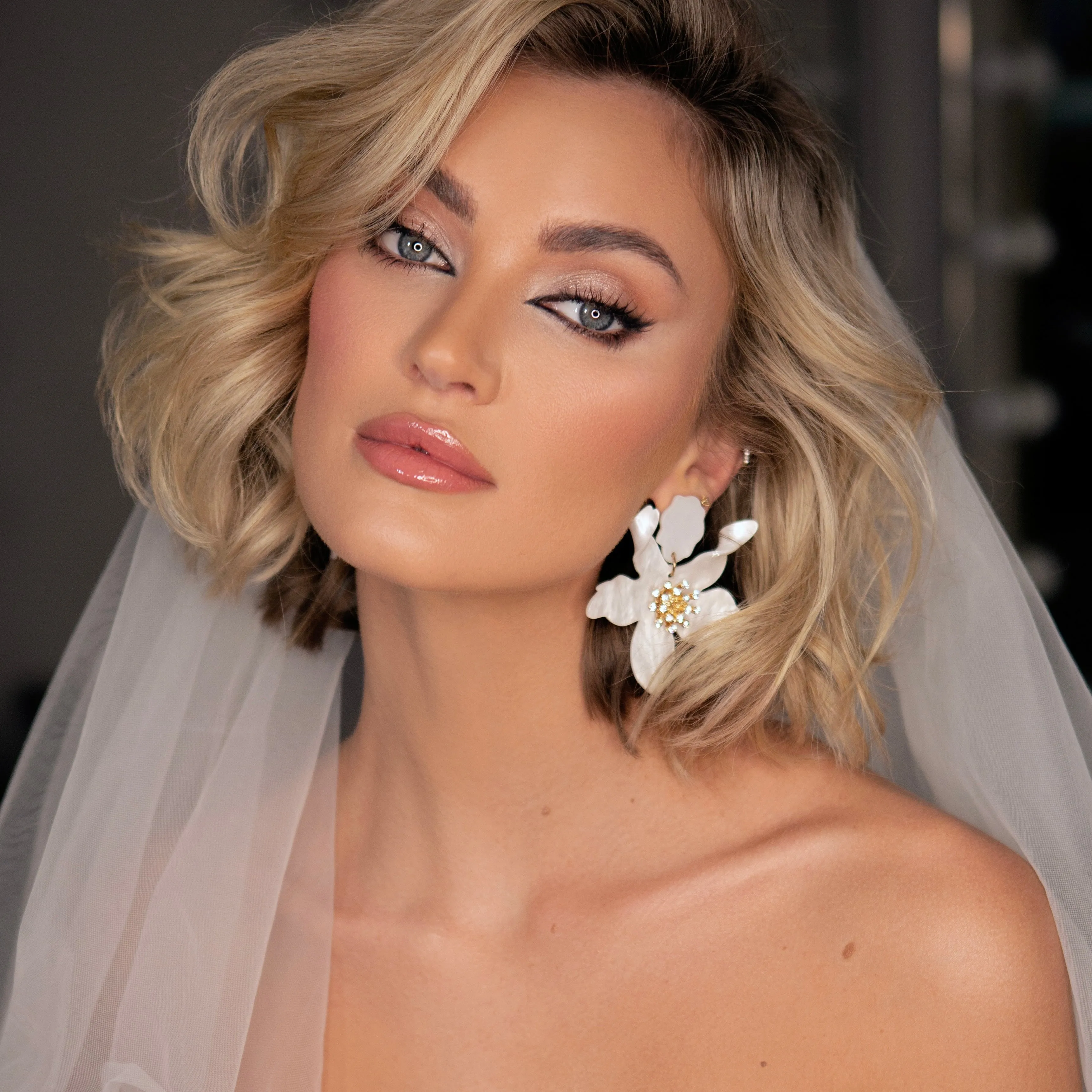 Romantic White Flower Earrings