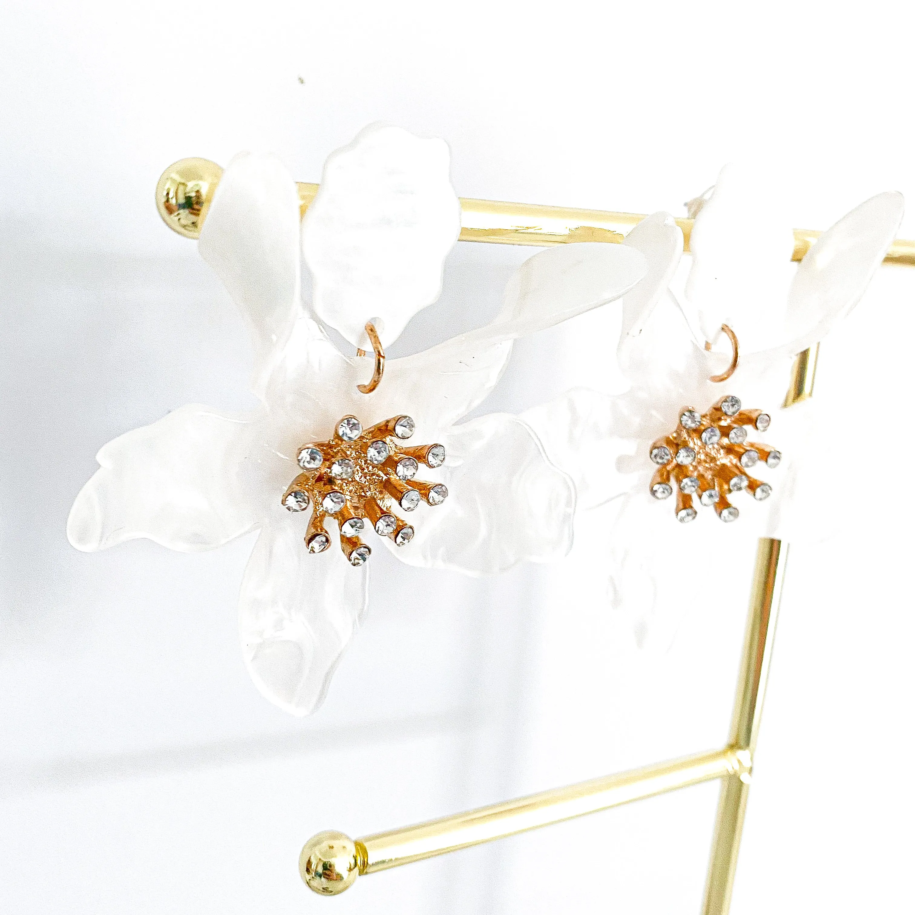 Romantic White Flower Earrings