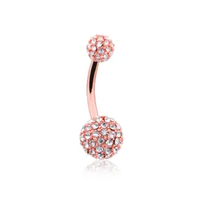 Rose Gold Crystal Cluster Belly Ring