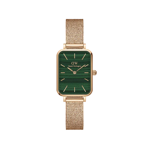Rose Gold Daniel Wellington Quadro Pressed Melrose Emerald Women's Watch