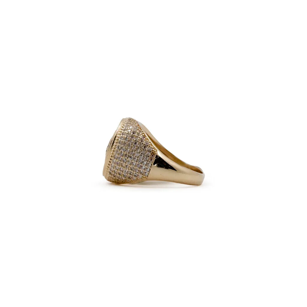 Rose gold iced out ring (round)
