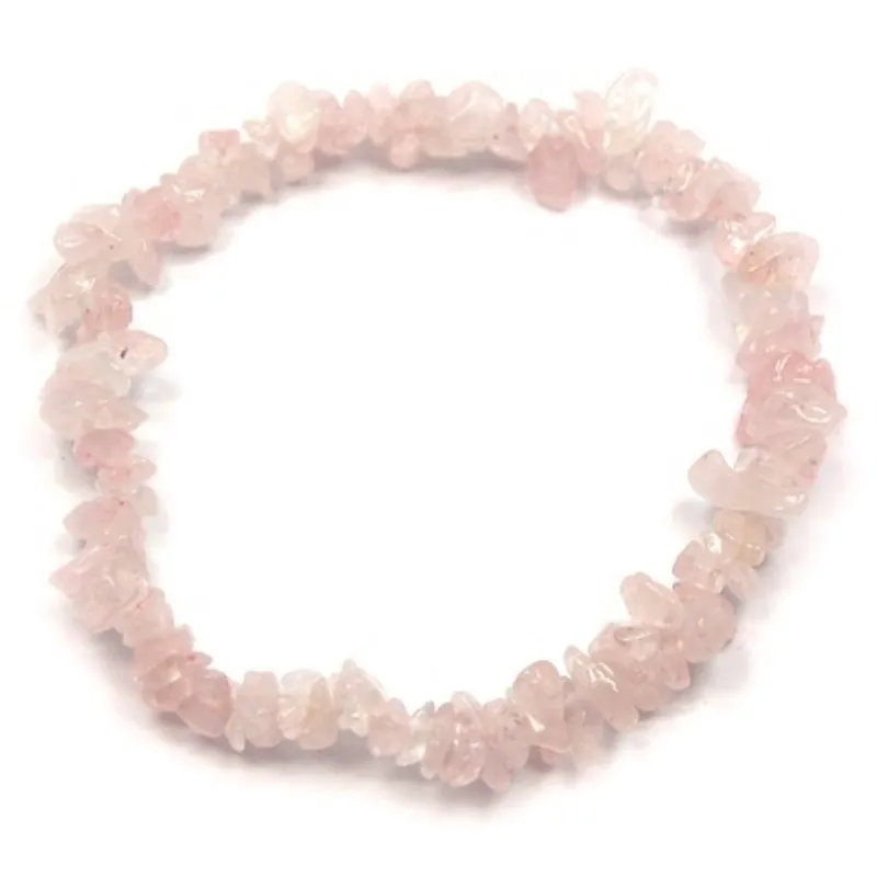 Rose Quartz Crystal Chip Bracelet for Self Love