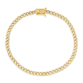 Showstopping cuban link diamond bracelet, 14kt gold