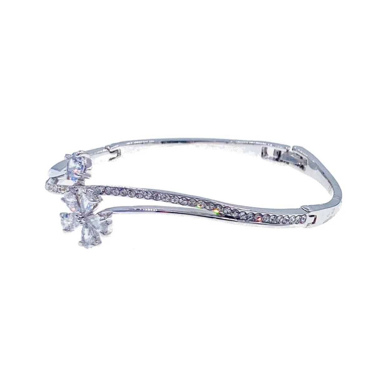 Sibley Flower Cubic Zirconia Bangle Bracelet