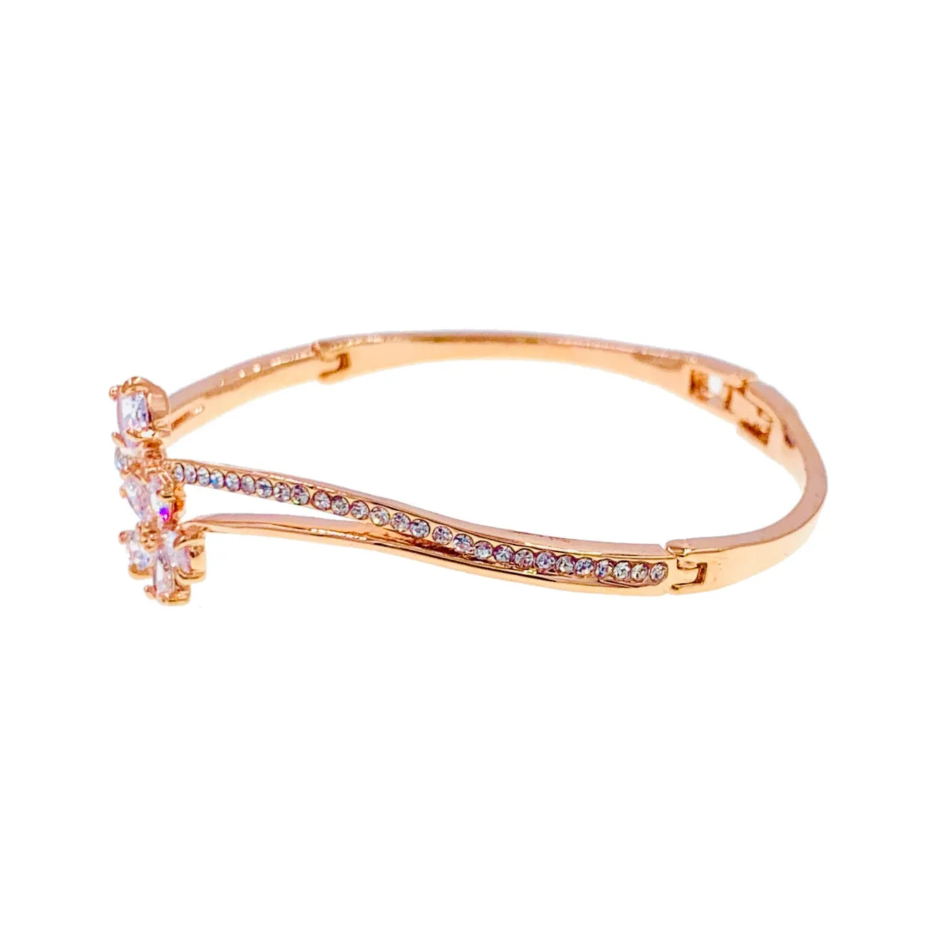 Sibley Flower Cubic Zirconia Bangle Bracelet