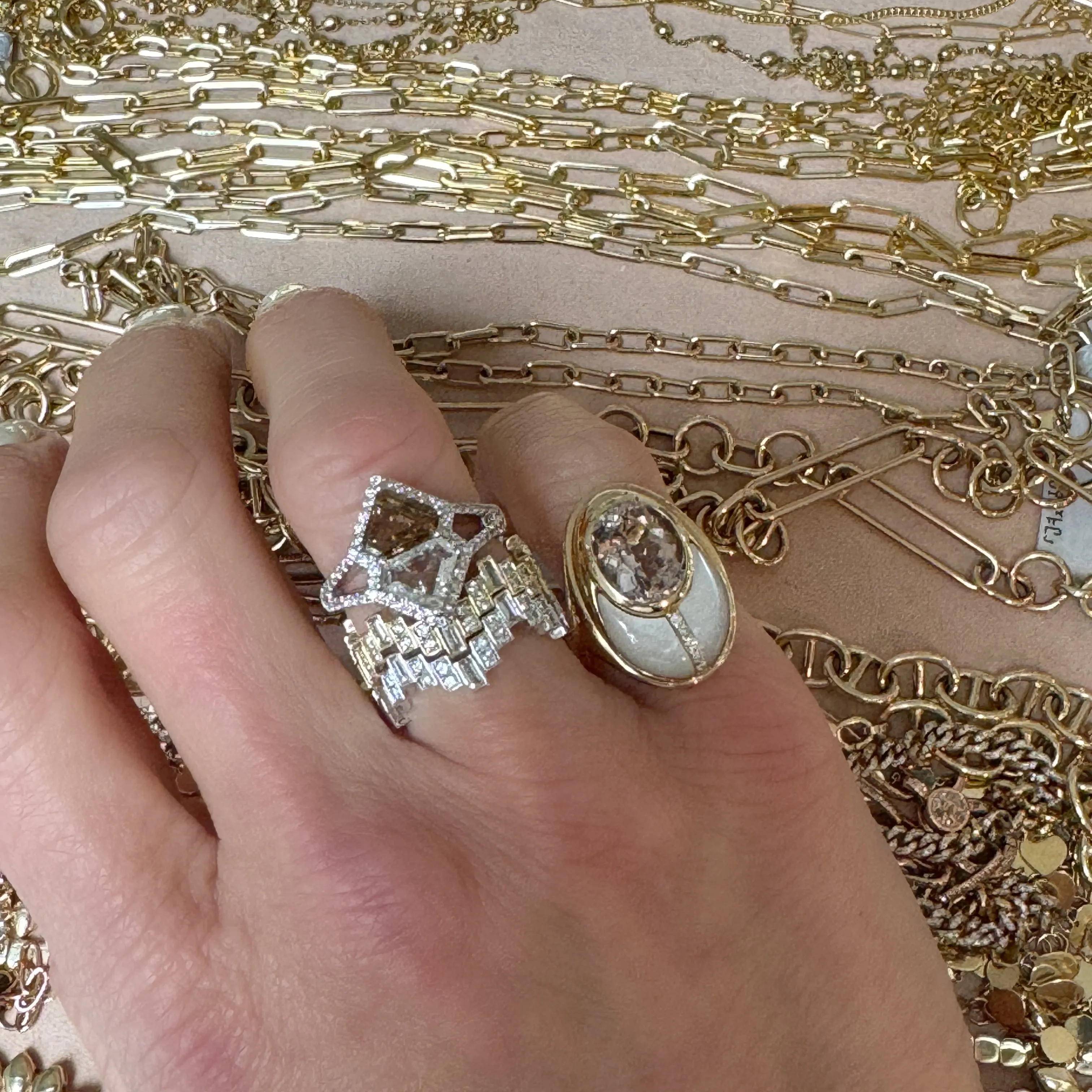 Skinny Enlightenment Equilibrium Baguette & Round Diamond Ring