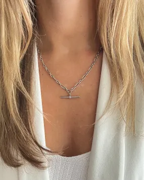 Sterling T-Bar Necklace • Layering Necklace • Vintage T-Bar Necklace