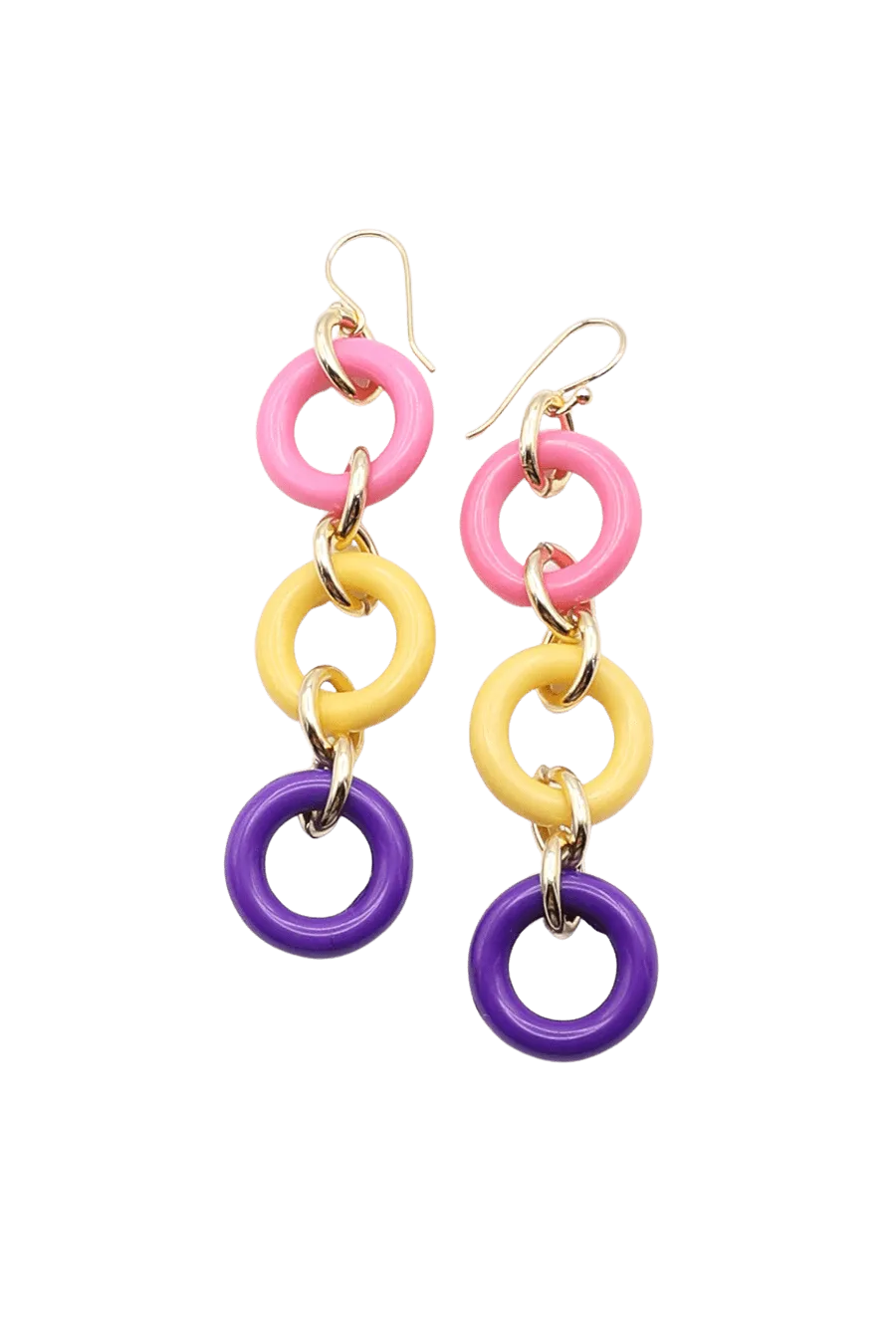 Three Colorful Rings Earrings
