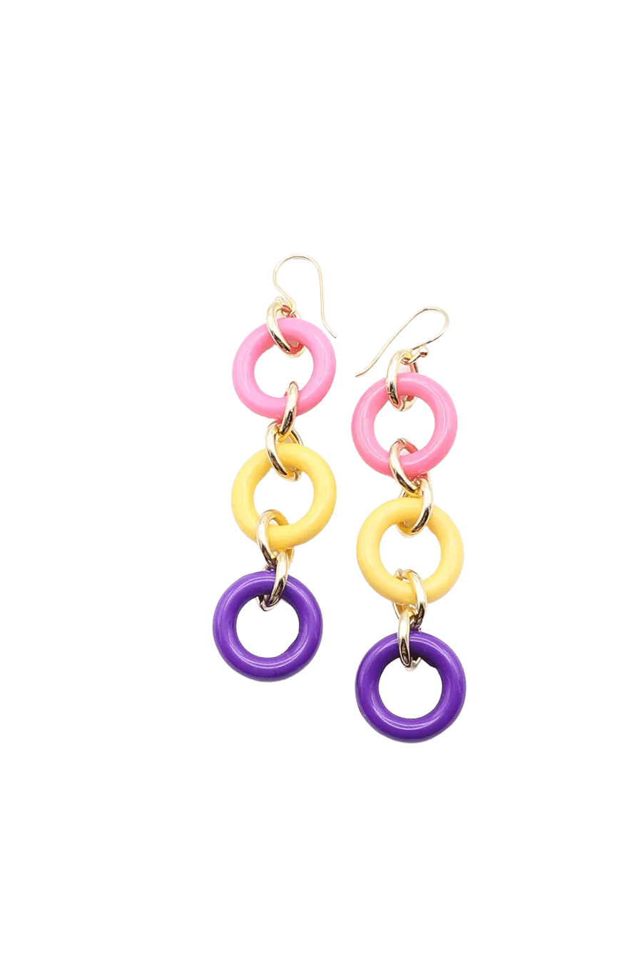Three Colorful Rings Earrings