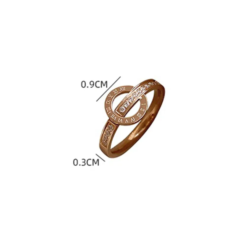 Timeless Fashion Roman Numerals and Belt Buckle Shaped Rings