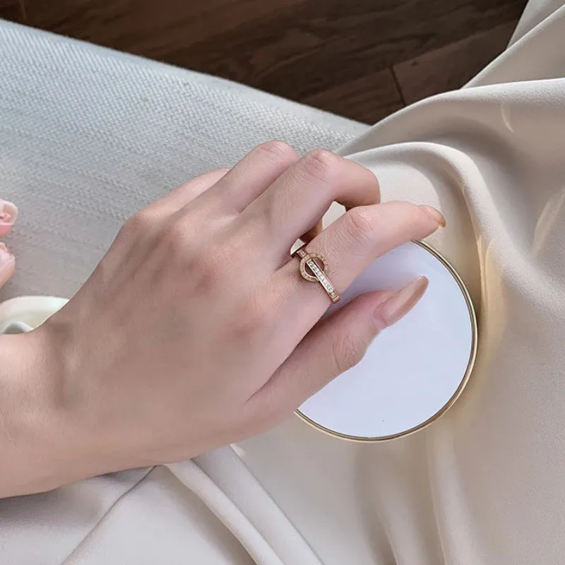 Timeless Fashion Roman Numerals and Belt Buckle Shaped Rings