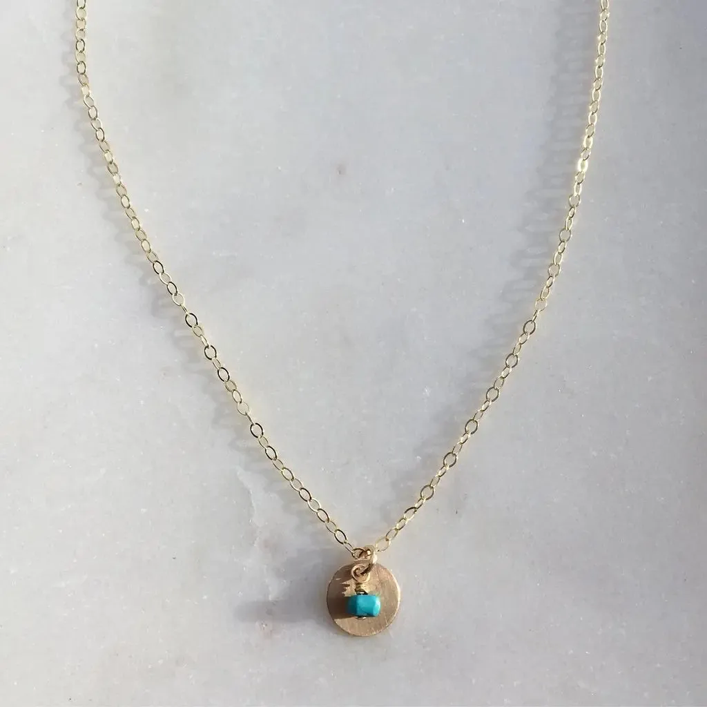 Token Jewelry - 16" Turquoise Small Wonders Gold Necklace