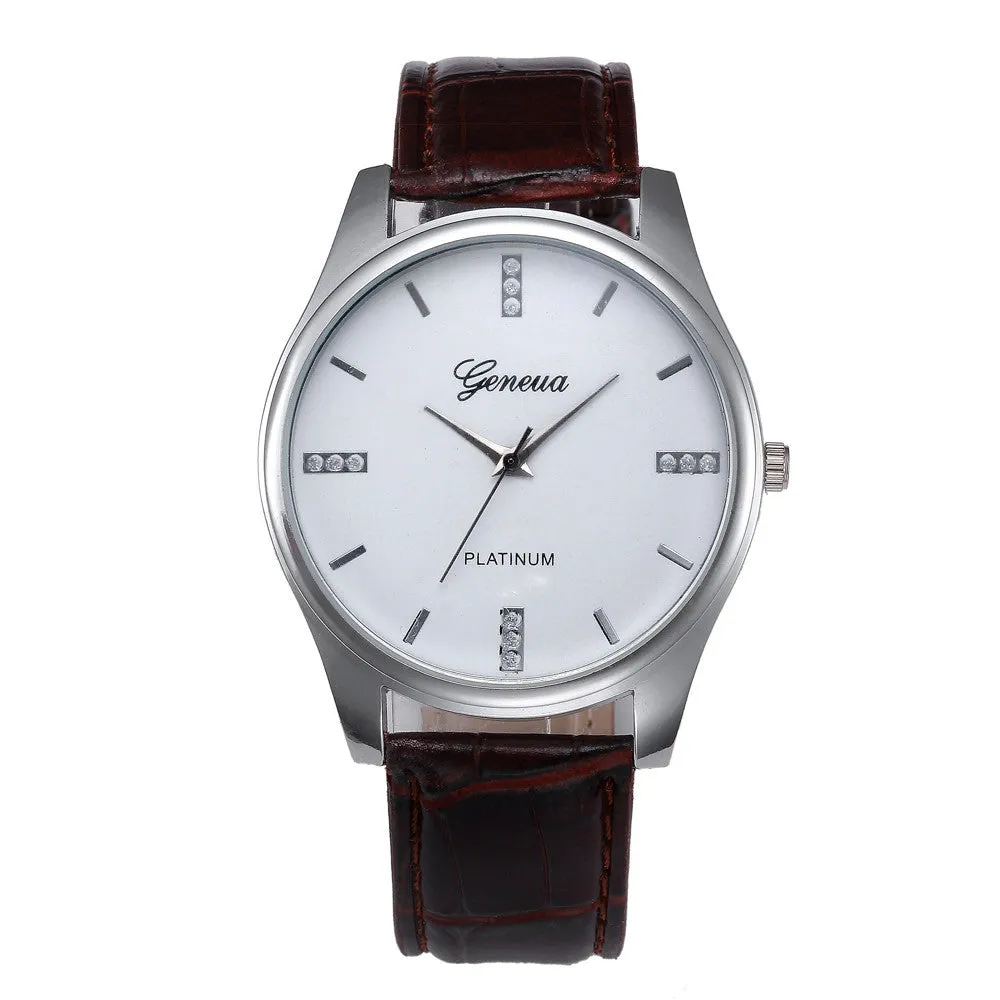 Trendy leather sports quartz watch for man military chronograph wrist watches men Quartz-watch Relogio Masculino #1115