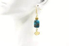 Turquoise with Dangling Crystal Earrings